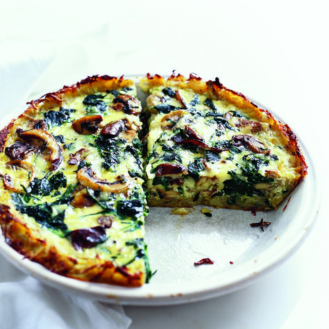 Spinach And Mushroom Quiche, Spinach Mushroom Quiche, Mushroom Ricotta, Filet Mignon Chorizo, Work Potluck, Ricotta Pie, Spinach And Mushroom, Mushroom Quiche, Potluck Ideas