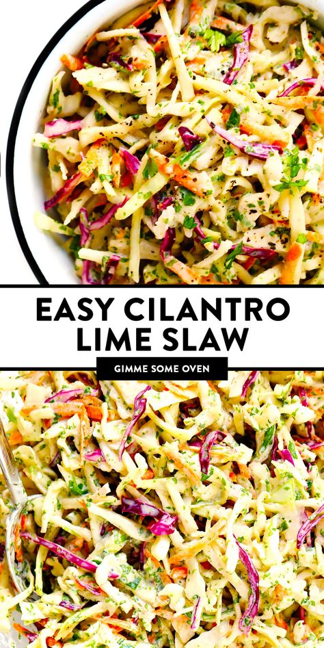 Cilantro Lime Vegetables, Light And Refreshing Side Dishes, Meals With Cole Slaw, Garlic Lime Slaw, Cabbage Salad For Fish Tacos, Recipes With Cole Slaw Cabbage, Cole Slaw Healthy Recipe, Light Slaw Dressing, Mexican Salad Dressing Recipes Healthy