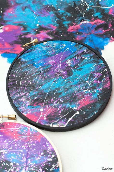 DIY Galaxy Craft for kids Diy Galaxy Painting, Outer Space Crafts, Painting Crafts For Kids, Galaxy Crafts, Space Crafts For Kids, Vbs 2023, Diy Galaxy, Summer Camp Crafts, Space Activities