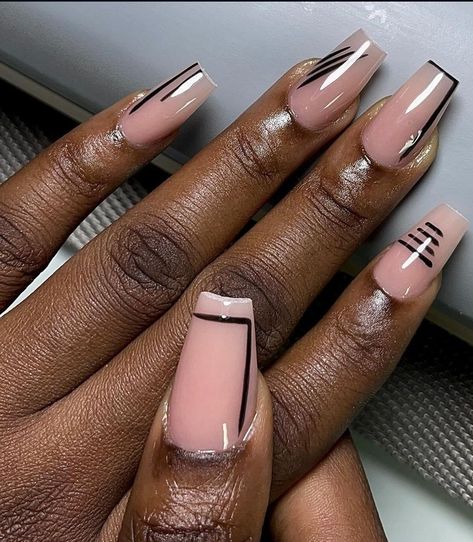 Double French Nails Coffin, Square Medium Nails Acrylics, Square Medium Nails, French Nails Coffin, Double French Nails, Medium Nails, Square Nail Designs, Tough As Nails, Nails Coffin