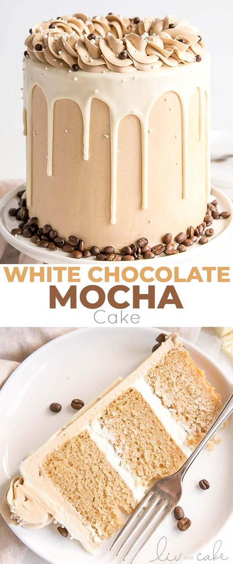 White Chocolate Espresso, Whipped White Chocolate Ganache, Espresso Buttercream, Chocolate Mocha Cake, Tårta Design, Chocolate Espresso Cake, Architecture Kitchen, Espresso Cake, Mocha Cake