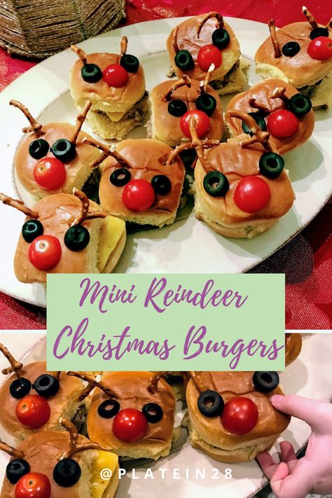 Christmas Sliders, Turkey Sliders, Fast Dinners, Xmas Food, Turkey Burgers, Kids Food, Mini Christmas, Reindeer Christmas, Food Crafts