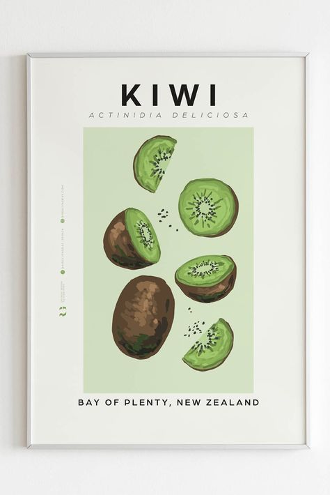 Kiwi Print | New Zealand Print | Fruit Poster | Kitchen Print | New Zealand Art | Vintage Food Poster

Need a splash of color in your kitchen, dining, or living room? Need a fun unique gift for a minimalist art lover? This Kiwi Print is exactly what you are looking for! Vintage Food Posters, Fruit Poster, Fruit Market, Art Fruit, New Zealand Art, Fruit Wallpaper, Artwork For Living Room, Kiwi Fruit, Hand Painted Walls