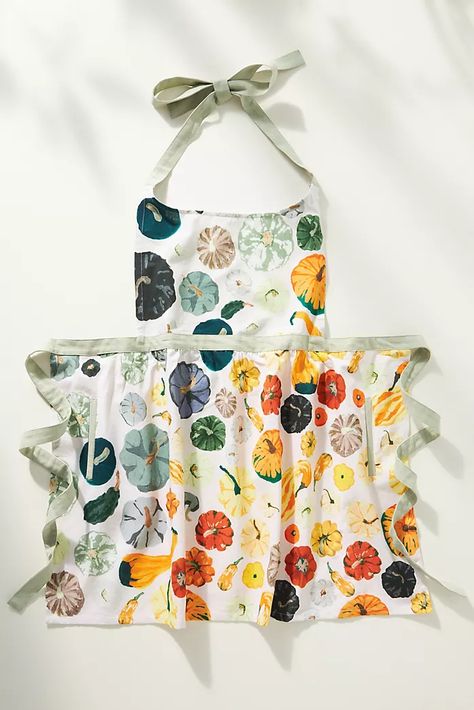 The Halloween Shop | AnthroLiving Anthropologie Apron, Anthropologie Kitchen, Pumpkin Dishes, Anthropologie Home, Wooden Pumpkins, Blue Pumpkins, Hello Pumpkin, Glass Mushrooms, Summer Bedding