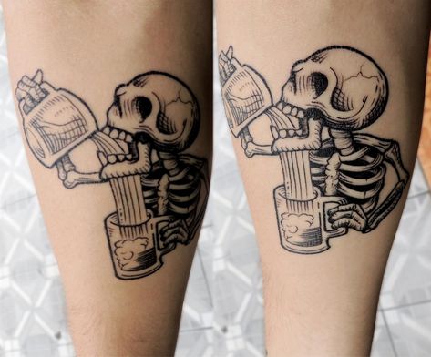 Nike Tattoo, Beer Tattoos, Cool Tattoos For Girls, Tattoo Ideas Males, Unique Tattoos For Men, Best Tattoo Ever, Skeleton Tattoos, Tattoo Zeichnungen, Geniale Tattoos