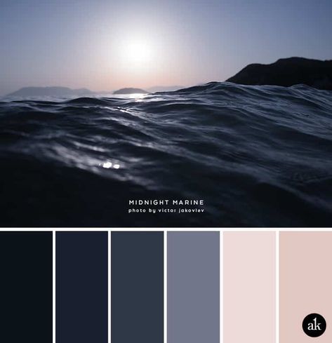 Color Palette Midnight Blue, Midnight Blue Color Scheme, Men Color Palette, Slate Color Palette, Night Color Palette, Midnight Blue Paint, Color Palette For Home, Color Harmonies, Guest Bedroom Design