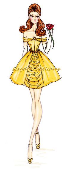 Disney Divas, Fashion Model Sketch, Disney Belle, Hayden Williams, Model Sketch, Disney Dreams, Belle Disney, Modern Disney, Fashion Sketchbook