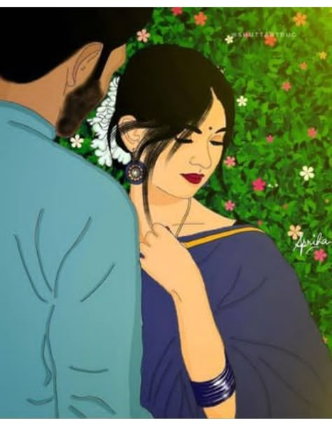 Gf Bf Poses, Girly Couples, Indian Couple Painting Romantic, 4 Bffs Wallpaper, Jaan Shayari, Beautiful Simple Mehndi Design, Indian Love, Desi Art, Drawing Scenery