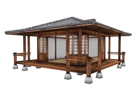 Zen Architecture, Japanese Tiny House, Dojo Design, Japanese Roof, Tea House Design, Zen House, Japanese Home Design, Japanese Tea House, Japanese Style House