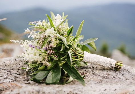 Sage, rosemary and lavender fill out this leafy green bouquet. Photo: Christina Bernales // Featured: The Knot Blog Wedding Herbs, Herb Bouquet, Herb Wedding, Church Wedding Flowers, Cheap Wedding Flowers, Green Bouquet, Lavender Bouquet, Wedding Flower Ideas, Bouquet Ideas