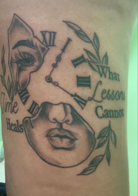 My divorce tattoo. Time heals what lessons cannot… #Tattoos #InkedMomma #DivorceTattoo #tatted #Inked Quotes About Healing Tattoo, Almost Healed Tattoo, Divorced Tattoo For Women, Healing And Growth Tattoos, Divorce Tattoo New Beginnings, Time Heals What Lessons Cannot Tattoo, Divorce Tattoos For Women, Time Heals All Wounds Tattoo, Time Heals Tattoo