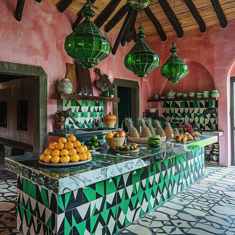 Hacienda Rosa 🦩🌴 A villa inspired by Mexican traditional craft and the art of Diego Rivera   Architectural & Interior concept by @baptistebohu   #vacation #hacienda  #mexico #InteriorDesign #HomeDecor #InteriorInspiration #DesignInspiration #DecorIdeas #InteriorStyling #HomeInteriors #InteriorDecorating #InteriorDetails #LuxuryLiving #ModernDesign #ContemporaryInteriors #DesignerSpaces #DreamHome #DesignGoals #DecorInspo #HomeDesign #HouseBeautiful #StylishSpaces #Interiors123 #InstaHome #Inte Mexican Houses Interior, Hacienda Mexico, Riad Marrakech, Dream Kitchens Design, Big Wall Art, Architectural Interior, Restaurant Concept, Diego Rivera, Interior Concept