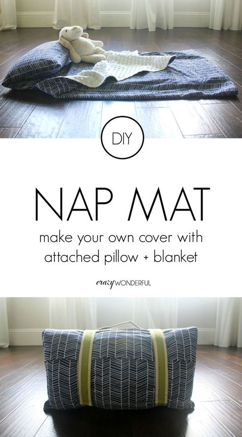 And when it’s time to put it away just flip Nap Mat Pattern, Nap Mat Tutorial, Preschool Nap Mats, Slipcovered Bed, Pax Hack, Nap Mat Covers, Kids Nap Mats, Nap Mats, Toddler Nap Mat