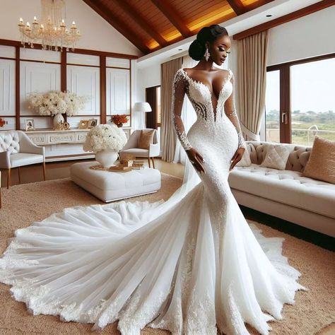 Nanice Weddings | Wedding dresses in Accra | Say 'Yes' to the Dress! Discover the wedding gown of your dreams and make your special day unforgettable. ✨👰 ❤️🌟 #WeddingDressGoals… | Instagram Mermaid Ball Gown Wedding Dress, Ghana Wedding Dress, African Bride Dress, Female Elegance, Long White Wedding Dress, Fall Romance, Latest Wedding Gowns, Gorgeous Wedding Dress Princesses, Wedding Dress Sewing Patterns