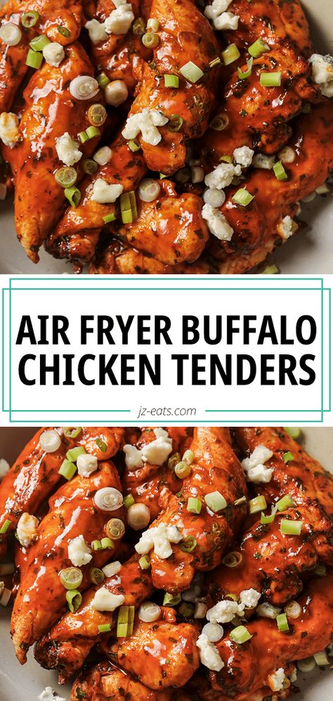 Air Fryer Buffalo Chicken Tenders (No Breading) Air Fryer Buffalo Chicken Tenders, Air Fryer Buffalo Chicken, Crispy Fried Chicken Wings, Grilled Buffalo Chicken, Buffalo Chicken Tenders, Buffalo Recipe, Grilled Chicken Tenders, Grilled Chicken Wings, Chicken Breast Recipes Baked