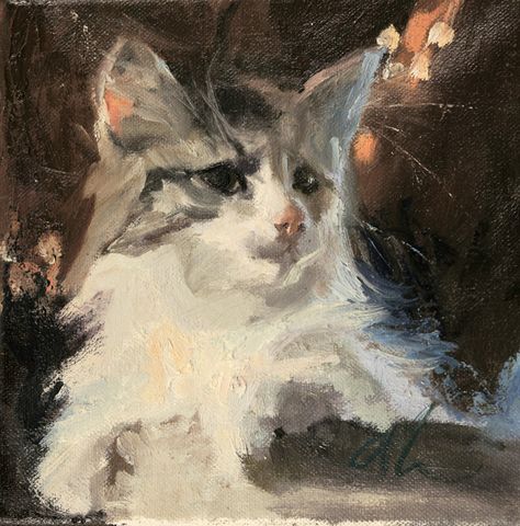 Midnight Red | C.M. Cooper ~ American Impressionist painter | Tutt'Art@ | Pittura * Scultura * Poesia * Musica | Kim Haskins, Midnight Red, Great Cat, Impressionist Paintings, Cat Portraits, Cat Painting, Cat Drawing, Original Fine Art, Santa Barbara