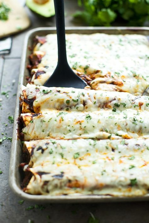 Shredded Beef Enchiladas with Ancho Chile Sauce - Cooking for Keeps Shredded Beef Enchiladas, Mexican Flavors, Oaxaca Cheese, Chile Sauce, Beef Enchiladas, For Keeps, Slow Cooked Beef, Shredded Beef, Enchilada Recipes