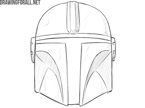 Mandalorian Helmet Drawing, Printable Batman Logo, The Mandalorian Helmet, Star Wars Stencil, Star Wars Art Drawings, Helmet Drawing, Mandalorian Helmet, Star Wars Diy, Greek Warrior