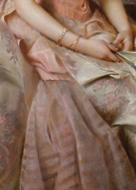 "Juliette Gordon Low" (1887) (detail) by Edward Hughes (1832-1908). Juliette Gordon Low, Pink Portrait, Aphrodite Aesthetic, Pastel Pink Aesthetic, Light Academia, Ethereal Art, Detail Art, British Artist, Cool Paintings