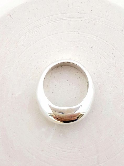 Silver Dome Ring Bombe Ring Made in Sterling Silver Dome | Etsy Dome Ring, Chunky Rings, Jewelry Lookbook, Domed Ring, Silver Band, Statement Rings, My Jewellery, Rings For Men, Ring Size