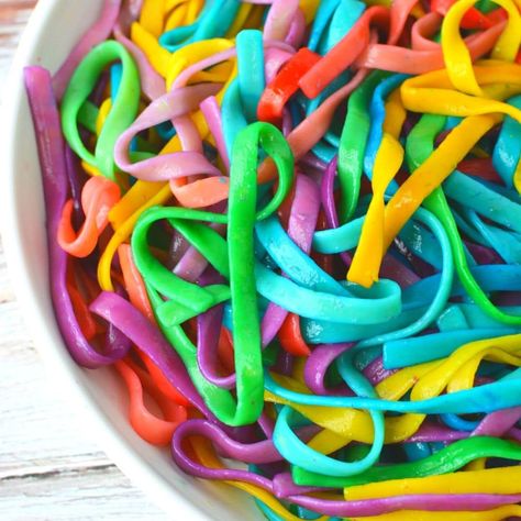 Kid Friendly Dinner Recipes, Colored Noodles, Neon Food Coloring, Salty Side Dish, Rainbow Pasta, Kid Friendly Meals Dinner, Pork Chop Recipes Grilled, Colored Pasta, Pea Salad Recipes