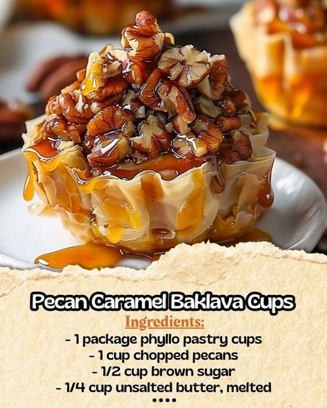 Baklava Cups, Best Baklava Recipe, Pastry Cups, Phyllo Pastry, Baklava Cheesecake, Phyllo Cups, Grandma Cooking, Baklava Recipe, Ww Desserts