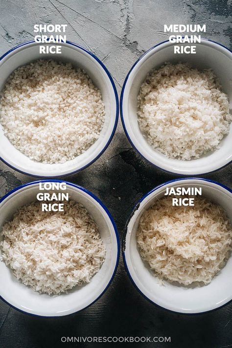 How to Cook Rice - The Ultimate Guide Short Grain Rice Instant Pot, Medium Grain Rice Instant Pot, Perfect Rice In Rice Cooker, Rice To Water Ratio In Rice Cooker, Medium Grain Rice Recipes, How To Cook Rice In A Rice Cooker, Jasmine Rice In Rice Cooker, Water To Rice Ratio, Rice On The Stove Top