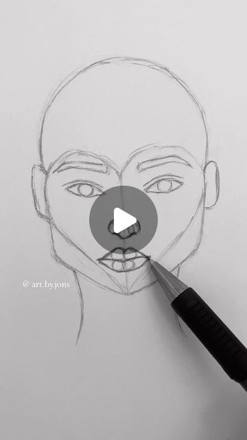 Lips Reference Drawing Male, How To Draw A Womans Face Step By Step Easy, Easy Human Sketches For Beginners, Faces To Draw Easy, Easy Face Drawings, How To Draw Faces Step By Step, Head Drawing Step By Step, How To Draw A Face For Beginners, Draw Face Tutorial