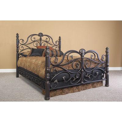 Largo Bella Metal Bed & Reviews | Wayfair Queen Iron Bed, Wrought Iron Bed Frames, Steel Bed Design, Iron Headboard, Wrought Iron Beds, Iron Beds, Wrought Iron Bed, Retro Bed, Wrought Iron Furniture