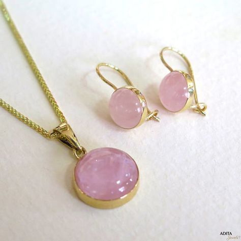 14K Yellow Gold 12 Mm Round Pink Rose Quartz Pendant - Gemstone Pendant, Minimalist Necklace, Boho N Raw Quartz Necklace, Rose Quartz Necklace Pendants, Gold Jewelry Gift, Rose Quartz Jewelry, Rose Gold Quartz, Rose Quartz Earrings, Rose Quartz Pendant, Rose Quartz Necklace, Rose Quartz Beads