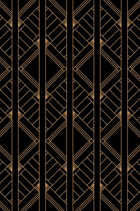 Wallpaper Rockefeller Inspired Black Black Art Deco Wallpaper, Art Deco Iphone Wallpaper, 1920s Art Deco Pattern, Art Deco Colours, Pen Background, Art Deco Pattern Geometric, Art Deco Texture, Black And Gold Pattern, Gold Art Deco Pattern