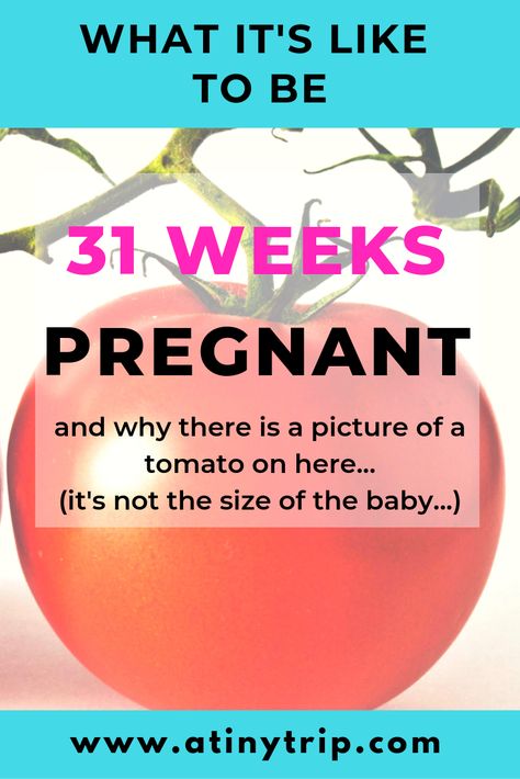 What it's like to be 31 Weeks Pregnant: symptoms include...avoiding tomatoes and buying a carseat. Week by week pregnancy updates and travel while pregnant with A Tiny Trip. #31weekspregnant #pregnancy 31 Week Pregnancy, Travel While Pregnant, Pregnant Symptoms, Week By Week Pregnancy, Travelling While Pregnant, 35 Weeks Pregnant, 31 Weeks Pregnant, 32 Weeks Pregnant, Weeks Pregnant