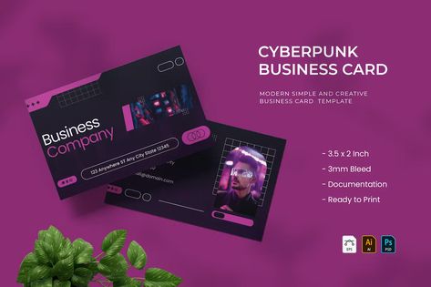 Cyberpunk - Business Card Get it now!! #businesscardtemplate #businesscard #business #cardtemplates #cardtemplate #corporatedesign #branding #promotion #bestdesign #freedesign #card #design #psd #template #premiumdesign #envato #envatomarket #envatoelements #graphicriver #creativemarket #freepik #behance #shutterstock Identity Presentation, Company Illustration, Green Business Card, Wedding Business Card, Illustration Stationery, Creative Layout, Business Cards Creative Templates, Business Information, Business Card Modern