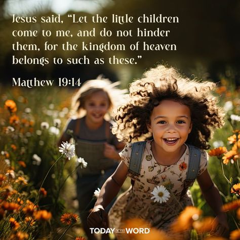 Jesus said, “Let the little children come to me, and do not hinder them, for the kingdom of heaven belongs to such as these.”—Matthew 19:14. Today in the Word - a daily devotional Bible study🙏 #Christian #bibleverses #christianquotes #christianwallpaper Devotional Bible, The Kingdom Of Heaven, Jesus Said, Come To Me, Bible Devotions, Kingdom Of Heaven, The Embrace, Daily Devotional, Jesus Quotes