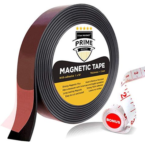 Amazon.com : Flexible Magnetic Tape - 1 Inch x 10 Feet Magnetic Strip with Strong Self Adhesive - Ideal Magnetic Roll for Craft and DIY Projects - Sticky Magnets for Fridge and Dry Erase Board : Home & Kitchen Magnets For Fridge, Small Plastic Containers, Organizing Challenges, Magnetic Tape, Magnet Crafts, Magnetic Strip, Dry Erase Board, Happy Camper, Cleaning Organizing