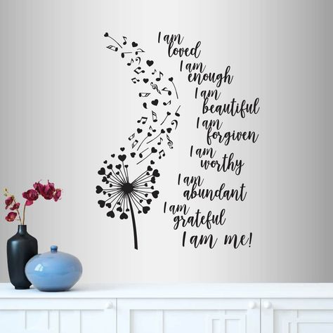 I Am Quotes, Enough Is Enough Quotes, I Am Me, Inspirational Wall Decals, I Am Loved, Easy Drawing Steps, Wall Quotes Decals, Wall Vinyl, I Am Enough