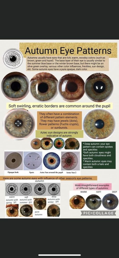 Summer Eye Color Analysis, Soft Autumn Eye Color, Seasonal Eye Patterns, Soft Autumn Blue Eyes, Autumn Eye Pattern, Soft Autumn Eyes, Color Analysis Eye Pattern, Eye Pattern Color Analysis, Soft Autumn Nail Colors