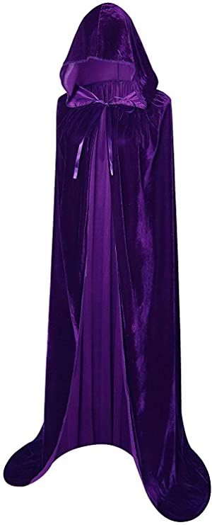 Amazon.com: LHJ Unisex Halloween Costume Cape Hooded Velvet Cloak for Men and Womens Purple, Large : Clothing, Shoes & Jewelry Sarah Sanderson Costume, Long Hooded Cloak, Handmaids Tale Costume, Fortune Teller Costume, Velvet Cloak, Purple Cape, Cape Costume, Velvet Cape, Witch Halloween Costume