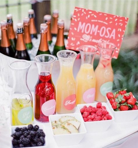 Mimosa bar! Baby Shower Drink Station, Fiesta Shower, Baby Shower Drinks, Boy Baby Shower Ideas, Creative Baby Shower, Trendy Baby Shower Ideas, Baby Shower Brunch, Elephant Baby Showers, Twins Baby Shower