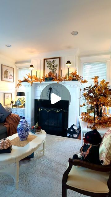 Donna Tronolone on Instagram: "#ad Exclusive code, HAVERSTRAW for 10% off your entire purchase from @krumpetshomedecor ✨
The excitement in the Grammy pod while we decorated her mantle was off the charts! 
Every detail—from the garlands to the wreaths to the wall art—came together beautifully, instantly transforming the Grammy pod into a stunning fall retreat. 
I can’t help but mention the wall art hanging on the left side of her mantle; it features a charming fall design, and when flipped, reveals a festive Christmas side. It’s the perfect solution for small spaces with limited storage!
Fall pieces from Krumpets used:
•5’L Faux Fall Gingko Leaf Garland (we used 2)
•17”D Faux Fall Gingko Leaf Wreath
•24x24x1.5 rvs wood frame sign (PINE/PUMPKIN)
•16x19x1.5 rvs wood frame...(PINETREE/LEAVES) Christmas Side, Christmas Sides, Frame Sign, Gingko Leaves, Wall Art Hanging, Wood Frame Sign, Leaf Garland, Leaf Wreath, Fall Design