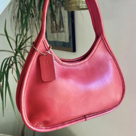 ✨❤️ True Vintage 90s Rare Coach Mini Red Leather Ergo... - Depop Coach Ergo, Coach Shoulder Bag, Vintage Coach, Women Accessories Bags, Vintage Bags, Coach Purses, True Vintage, Vintage Leather, Red Leather