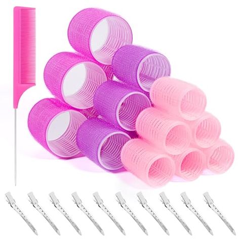 29 PCS Hair Roller Set Hair Curlers, Velcro Rollers for Hair Blowout Look with Stainless steel Clips Jumbo Large Medium Hair Curlers for Short Long Hair Roller Set Hair, Velcro Curlers, Rollers For Hair, Hair Roller Set, Blowout Look, Roller Set Hairstyles, Short Long Hair, No Heat Curlers, Hair Blowout