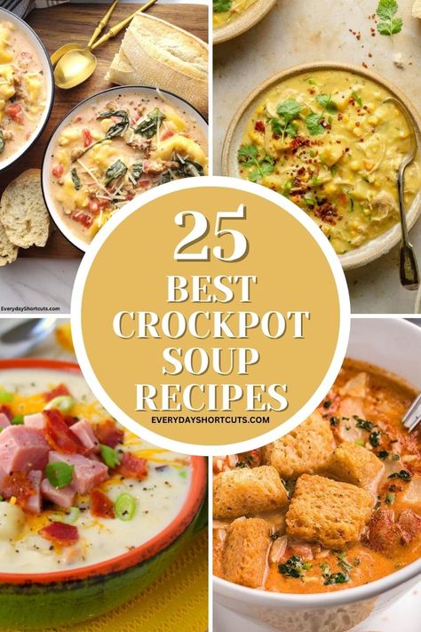 Crockpot Roasted Potatoes, Best Crockpot Soup Recipes, Soup Crockpot Recipes, Crockpot Thanksgiving, Bean Soups, Green Bean Casserole Crock Pot, Easy Crockpot Soup, Simple Crockpot, Crockpot Soups