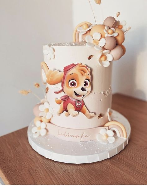 Tort Paw Patrol, Sky Cake Paw Patrol, Pink Paw Patrol Party, Skye Cake, Skye Paw Patrol Cake, Paw Patrol Theme Party, Paw Patrol Skye Birthday, Diy Christmas Pictures, 1st Year Cake