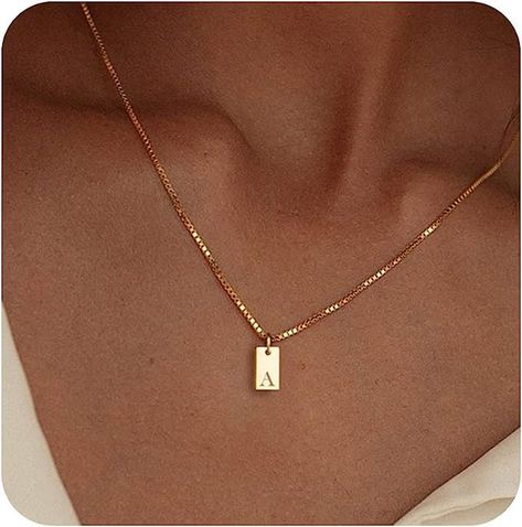 Gold Bar Pendant, قلادات متدلية, Alfabet Letters, Initial Necklaces, Letter Pendant Necklace, Gold Name Necklace, Mens Jewelry Necklace, Clasp Necklace, Initial Pendant Necklace