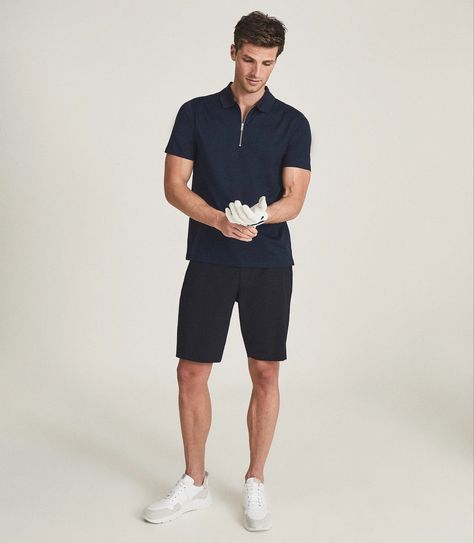 Tiger Woods, Cotton Polo Shirt, Slim Fit Shorts, Cotton Polo, Mens Navy, Egyptian Cotton, Golf Outfit, Shirt Online, Mens Shorts