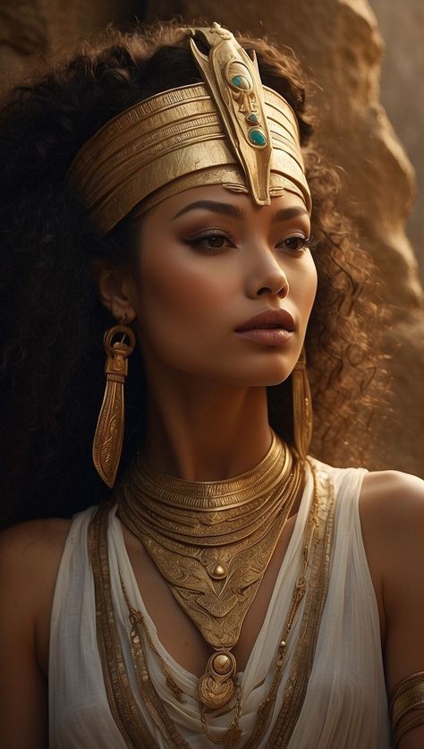 Cleopatra Photoshoot, Afrofuturism Art, African Goddess, Brown Hair Inspo, African Royalty, Ancient Egyptian Gods, Egyptian Tattoo, Targaryen Aesthetic, Draw Art