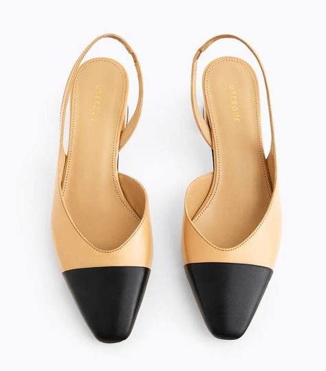 Uterqüe Leather Slingback Shoes Contrast Toe Massimo Dutti Women, Slingback Shoes, Punk Outfits, Massimo Dutti, Beautiful Shoes, Who What Wear, Nice Shoes, Slip On Sandal, Heeled Mules