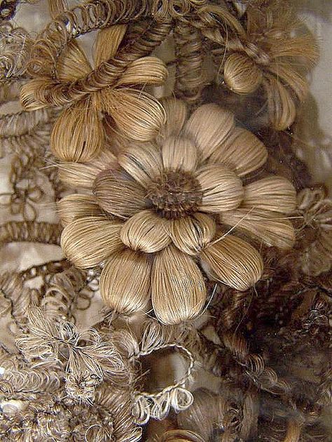 "Victorian hair art" | © lydiafairy, via flickr Hair Art Victorian, Victorian Hair Art Memento Mori, Victorian Hair Art, Victorian Hair Jewelry, Fair Maiden, Victorian Hair, Victorian Accessories, Jewelry Victorian, Victorian Hairstyles