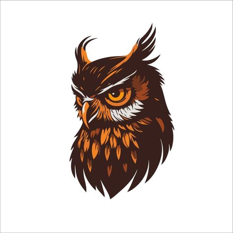 Owl face head vector design illustration for logo mascot t shirt design template Shirt Design Template, Pygmy Owl, Owl Face, Owl Head, Owl Vector, Logo Mascot, Owl Logo, Owl Illustration, T Shirt Design Template